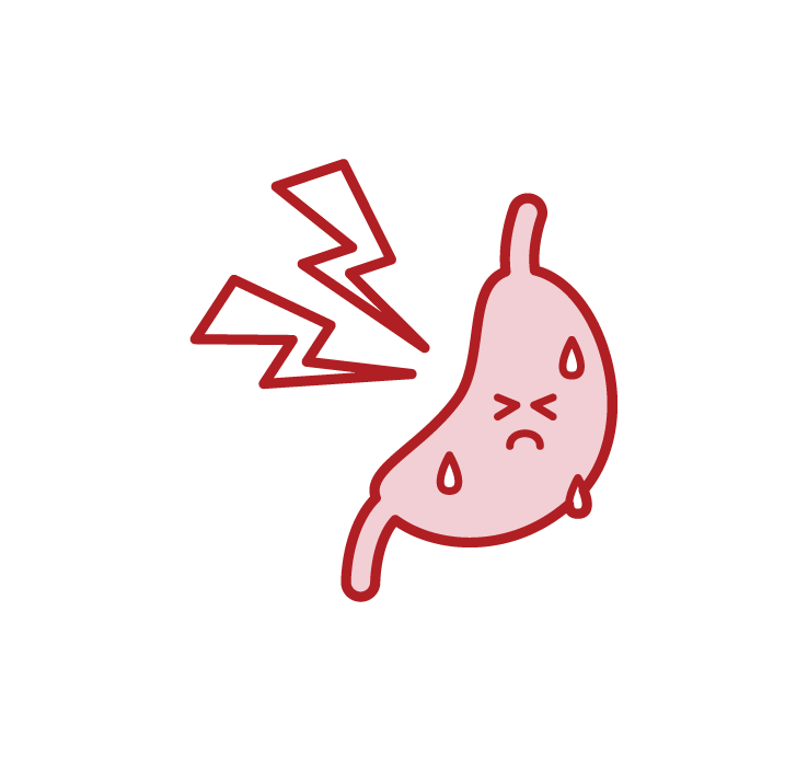 Illustration of stomach pain