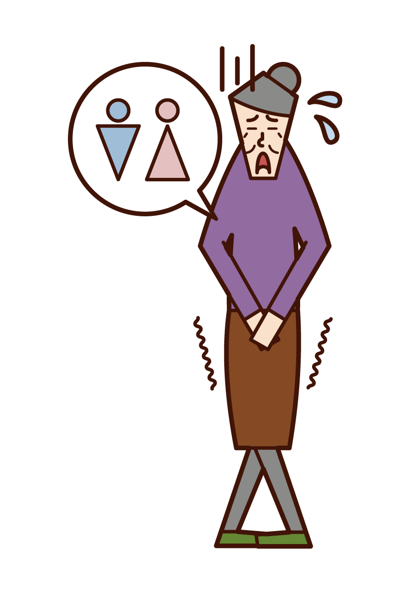 Illustration of asthma, peri breathing, bronchitis (male)