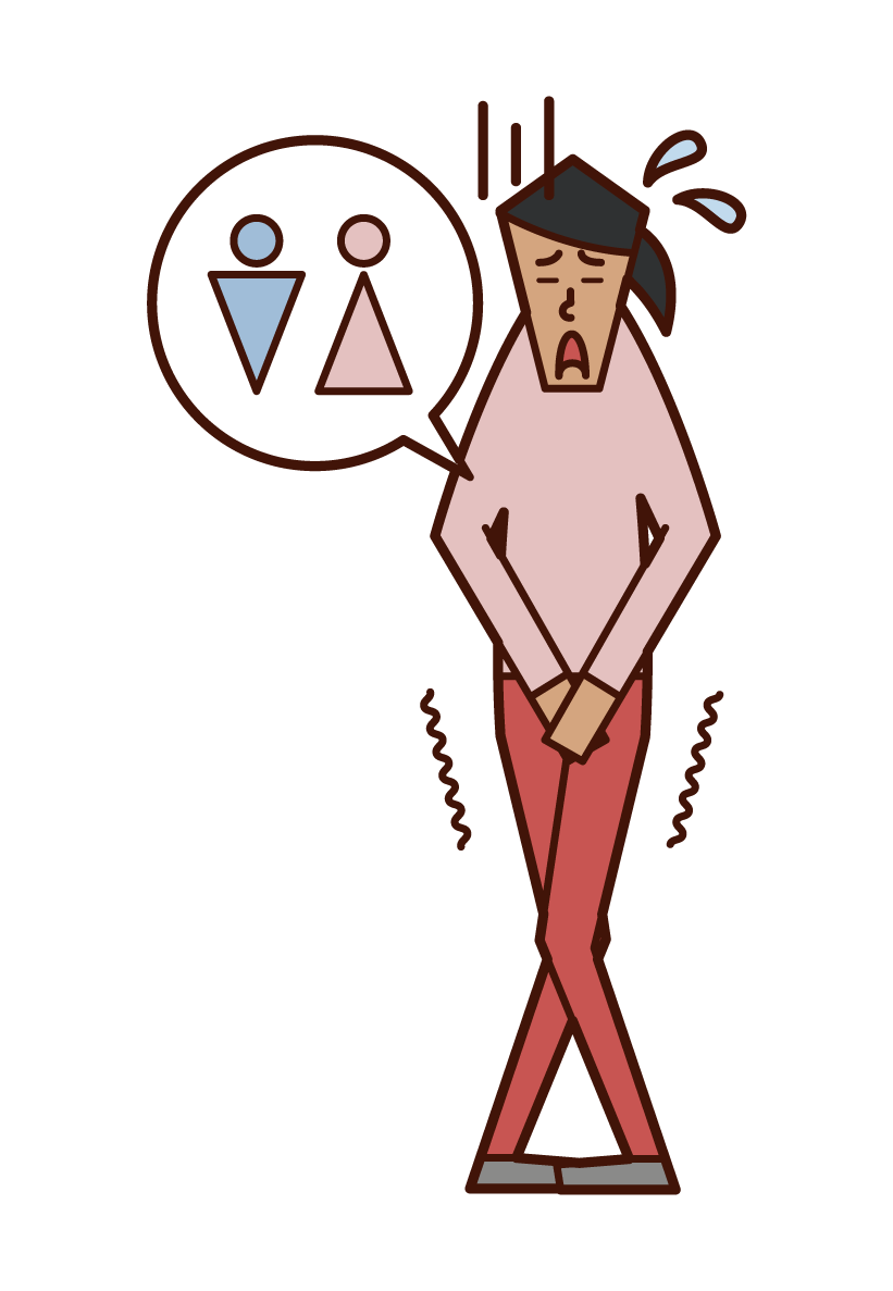 Illustration of a woman who feels urine