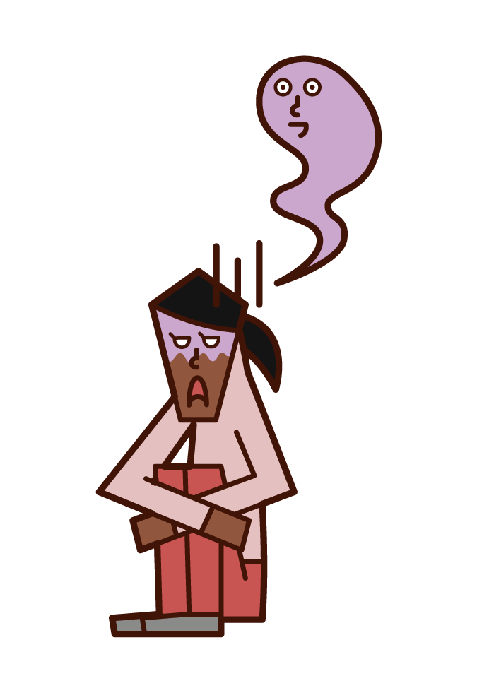 重度の鬱 女性 のイラスト フリーイラスト素材 Kukukeke ククケケ