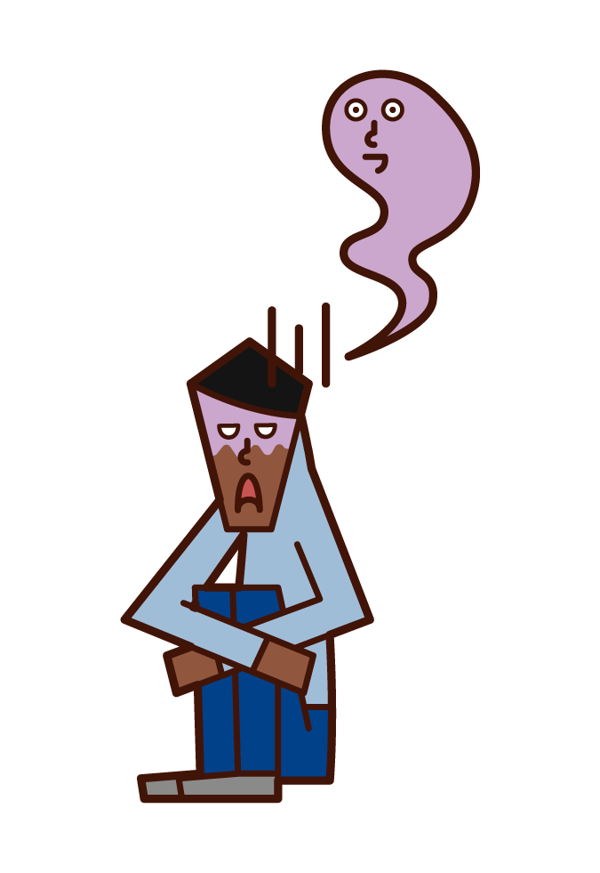 重度の鬱 男性 のイラスト フリーイラスト素材 Kukukeke ククケケ