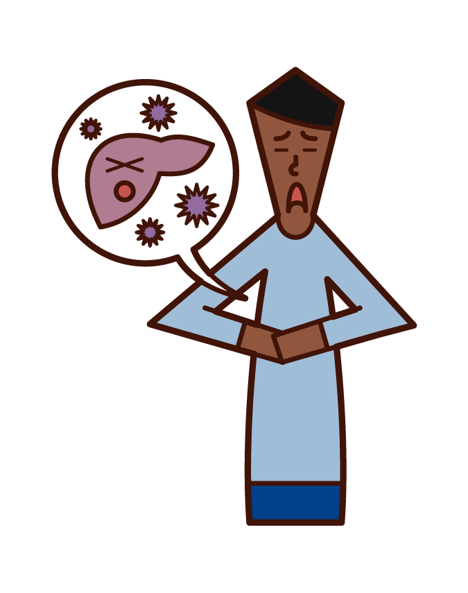 Illustration of viral hepatitis (man)