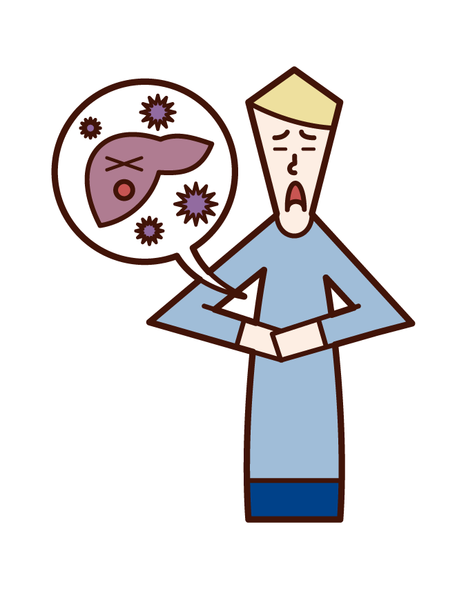 Illustration of viral hepatitis (man)
