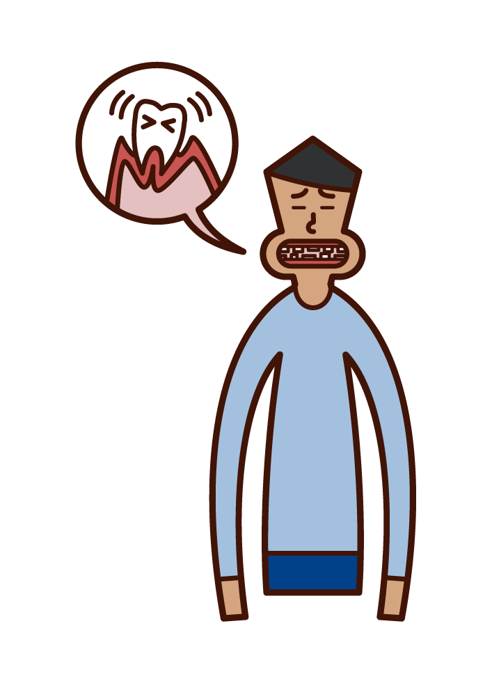 Illustration of periodont disease (man)