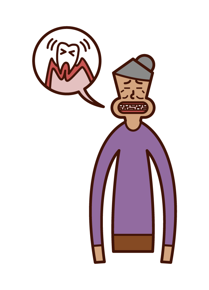 Illustration of periodont disease (woman)