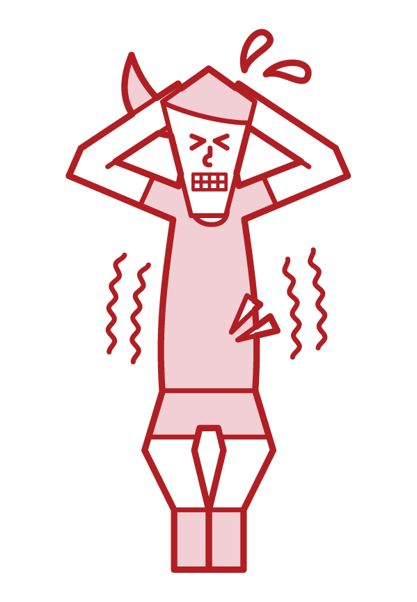 Illustration of a person (female) who trains abs
