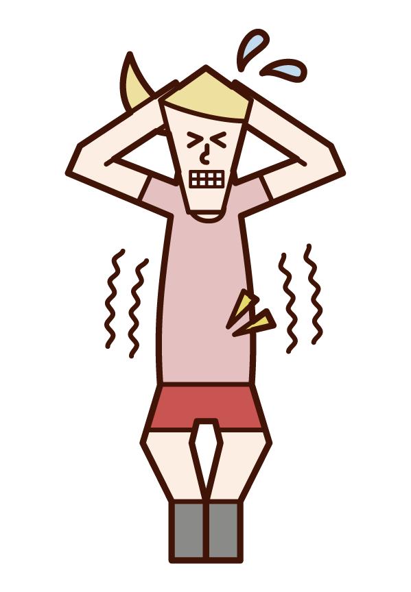 Illustration of a person (female) who trains abs