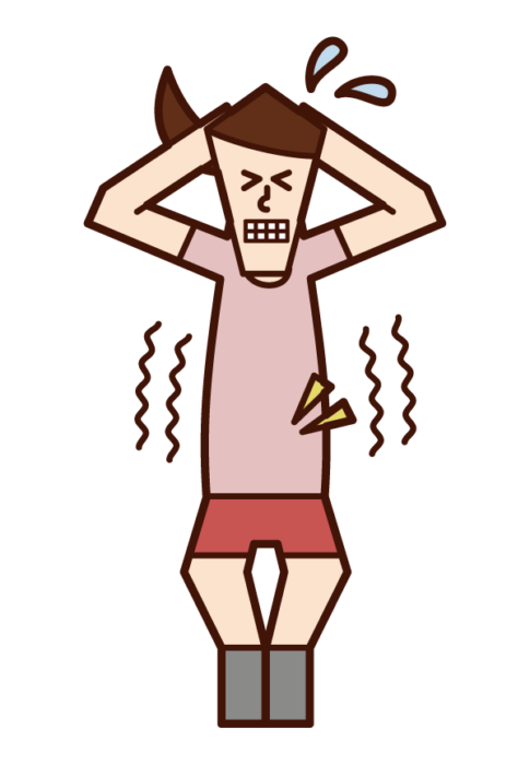 Illustration of a person (female) who trains abs