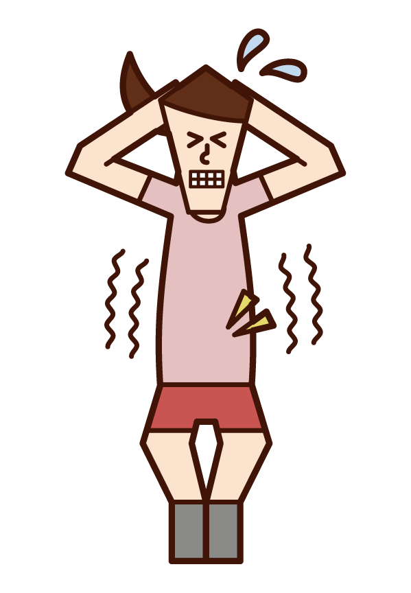 Illustration of a person (female) with a headache