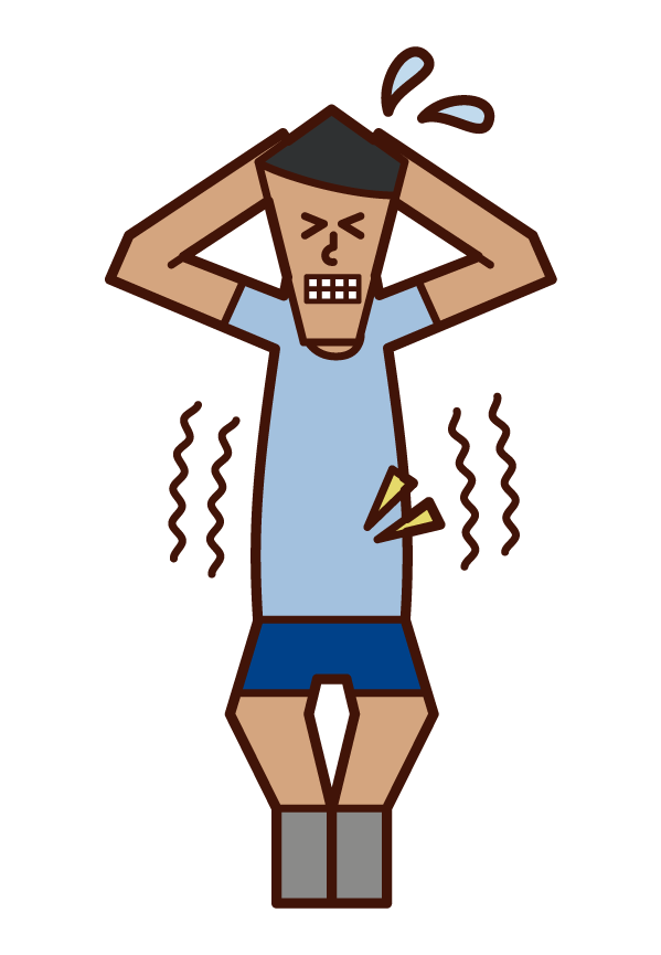 Illustration of a man who trains his abs