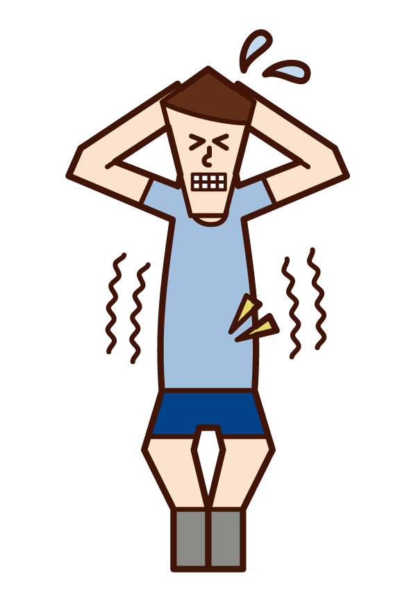 Illustration of a man with a headache