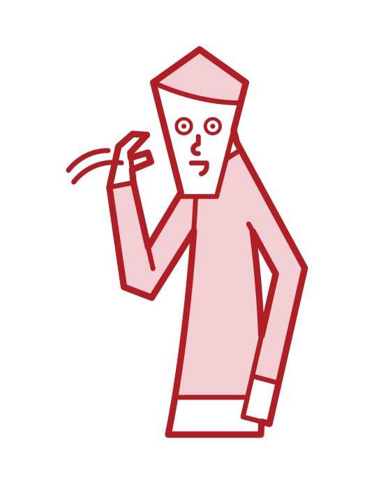 手招きをする人(男性)のイラスト | フリーイラスト素材 KuKuKeKe(ククケケ)