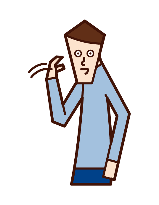 手招きをする人 男性 のイラスト フリーイラスト素材 Kukukeke ククケケ