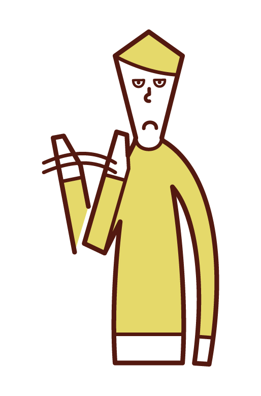 Illustration of a person (male) who refuses