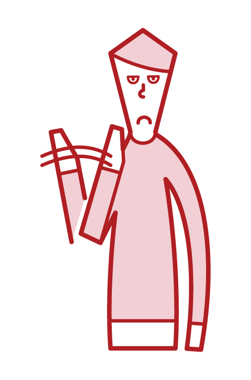 Illustration of a person (male) who refuses