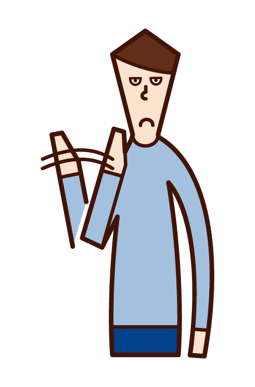 Illustration of a person (male) who refuses