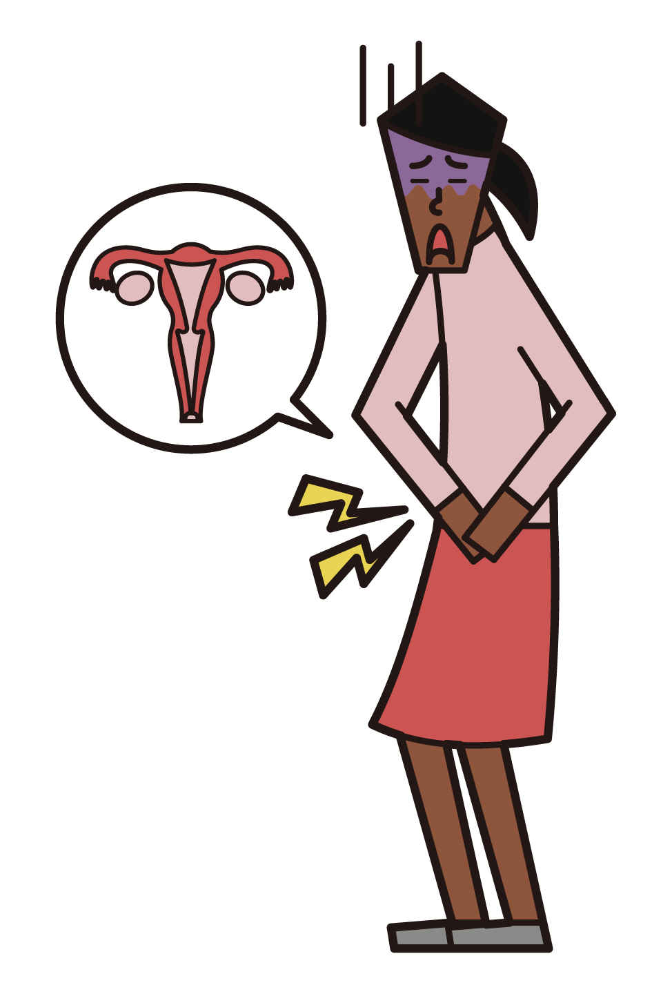 Illustration of menstrual pain (female)