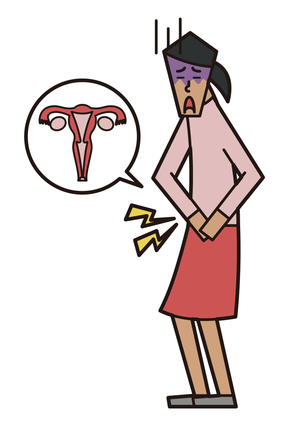 Illustration of menstrual pain (female)