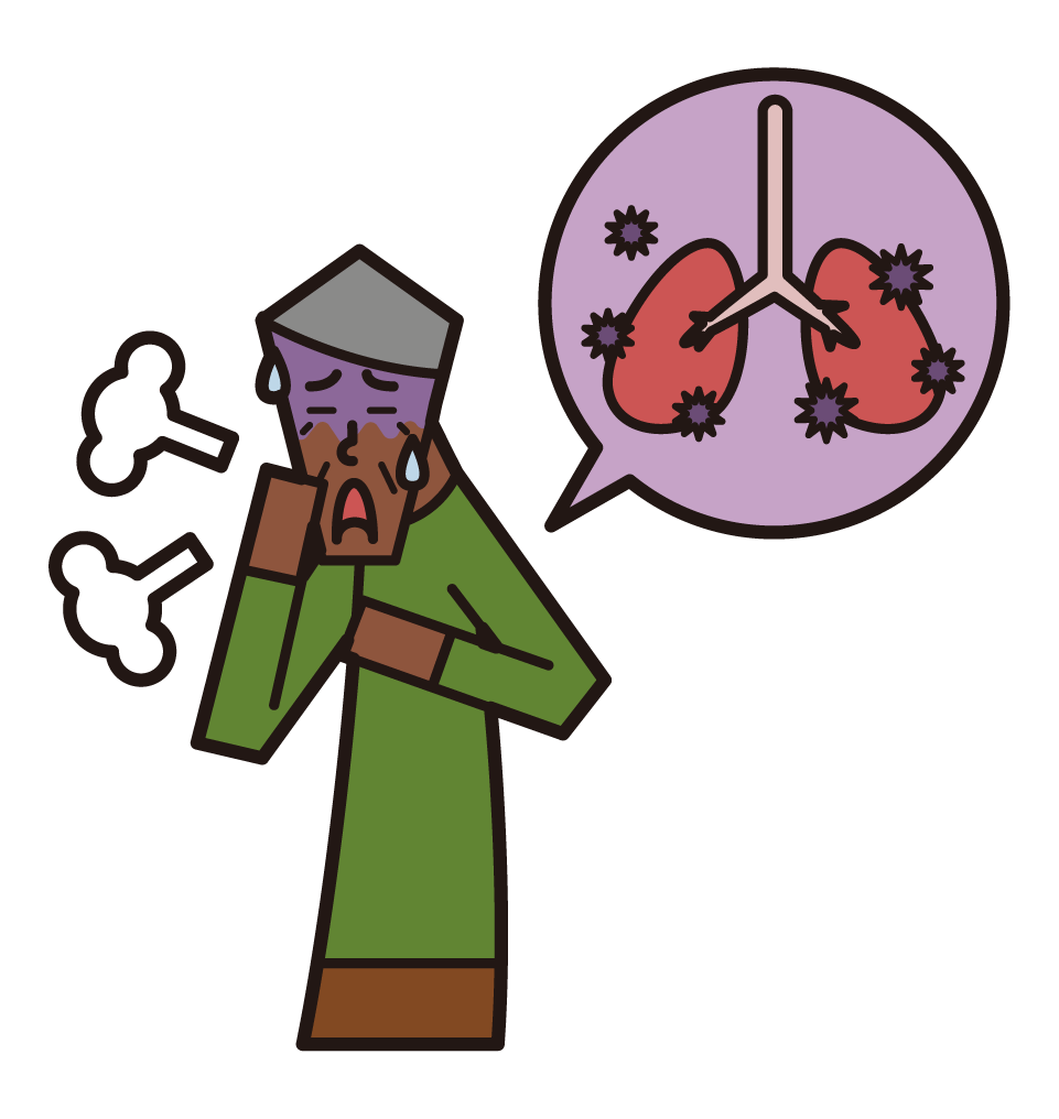 肺炎、肺結核和肺病（男性）插圖