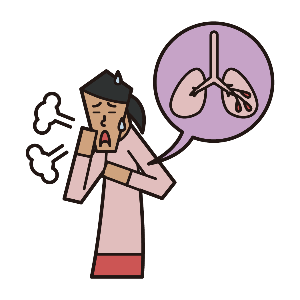 気管支拡張症（女性）のイラスト