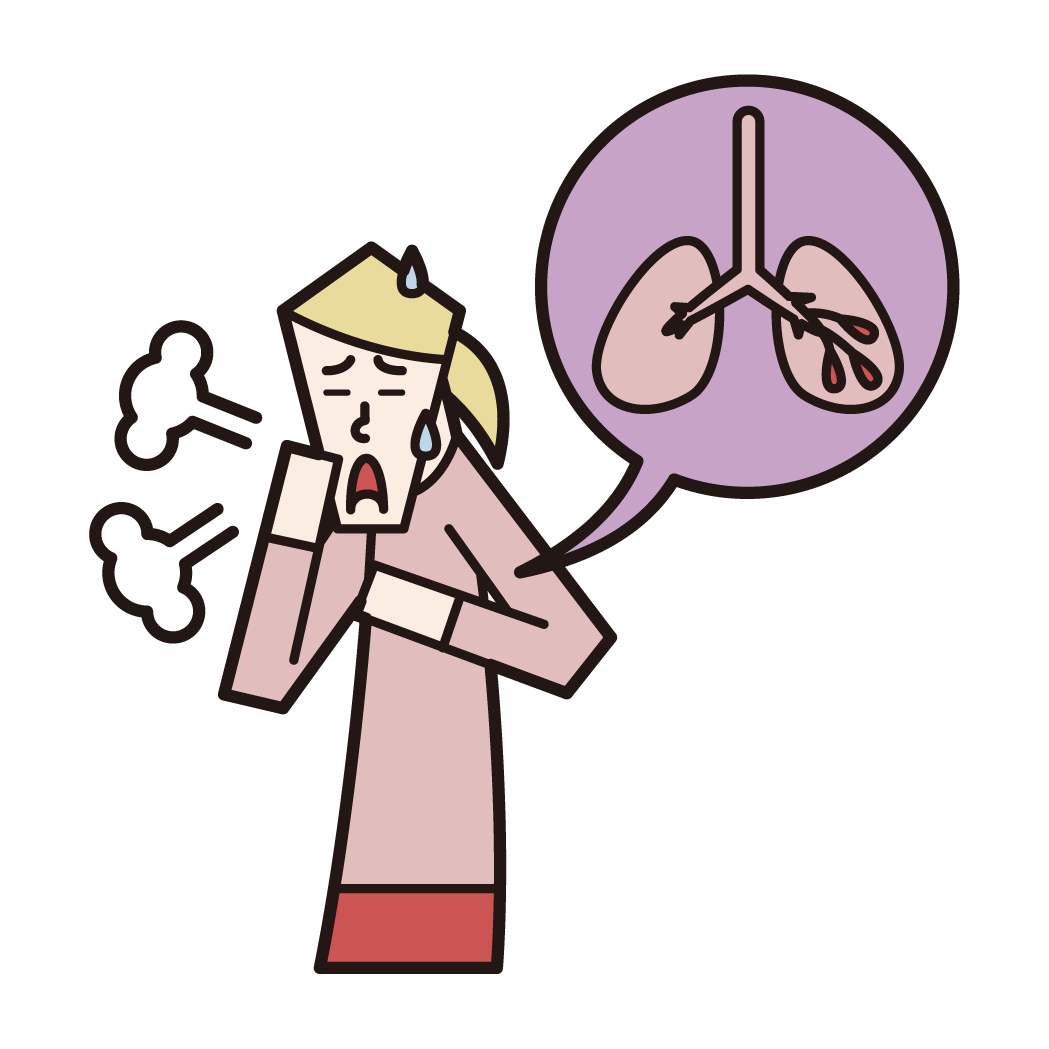 Illustration of bronchiodyrosis (female)