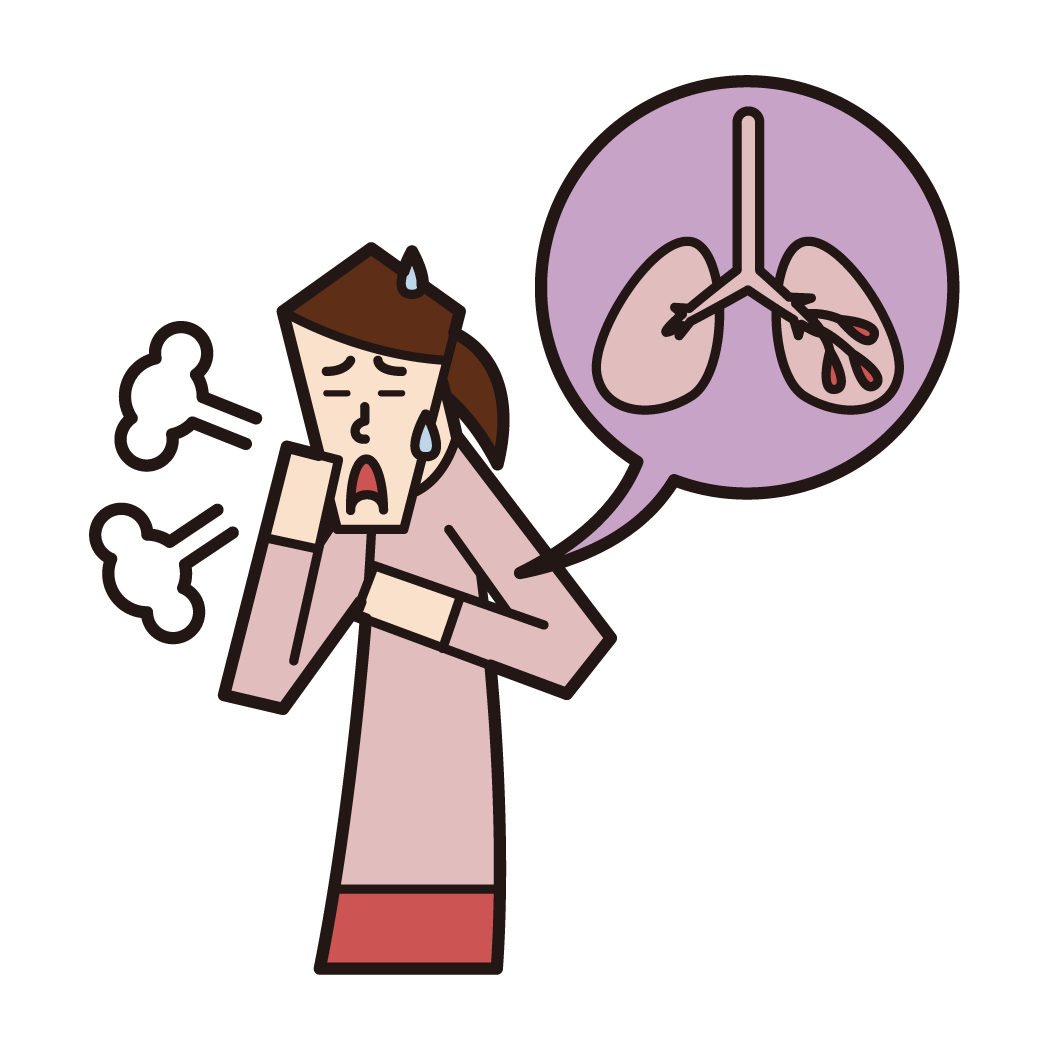 支氣管擴張症（女性）插圖