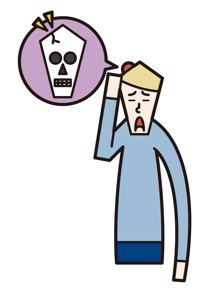 坦科布和頭部受傷（男性）的插圖