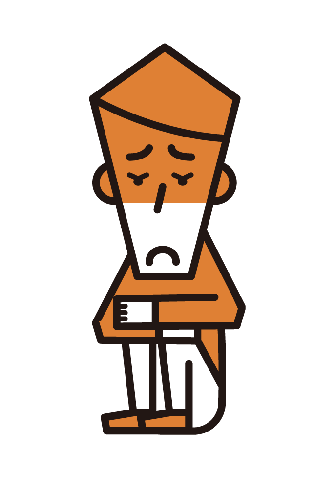 Illustration of a depressed person (male)