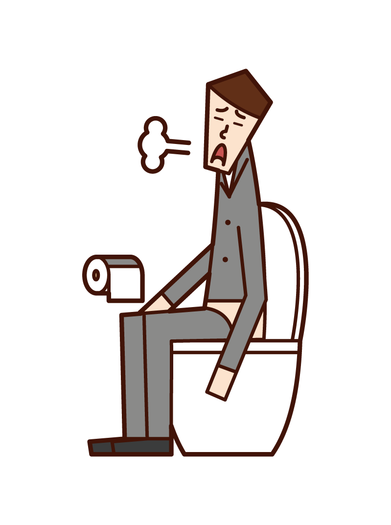 トイレでため息をつく人 男性 のイラスト フリーイラスト素材 Kukukeke ククケケ