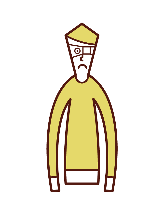 Illustration of a man with an eye strip