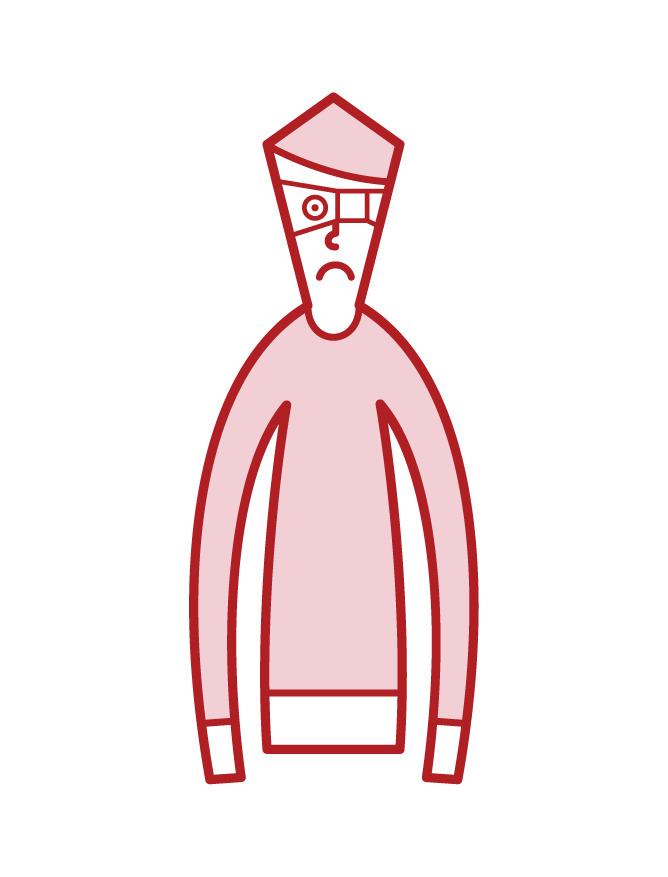 Illustration of a man with an eye strip