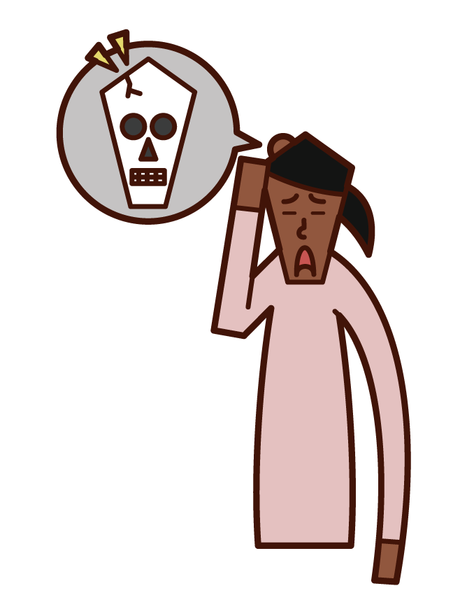 たんこぶ 頭部外傷 女性 のイラスト フリーイラスト素材 Kukukeke ククケケ