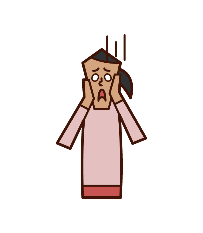 Illustration of a shouting person (woman)