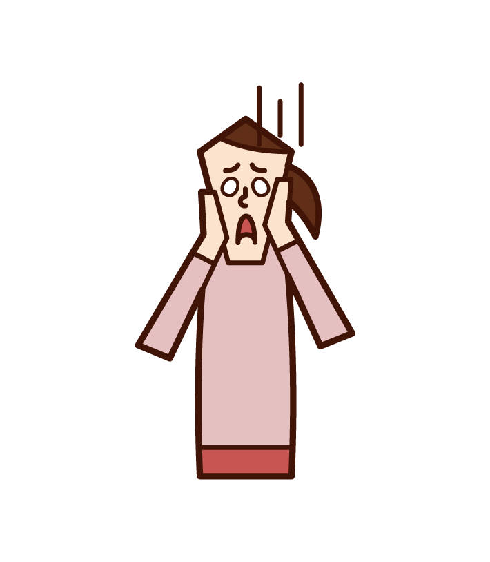 Illustration of a shouting person (woman)