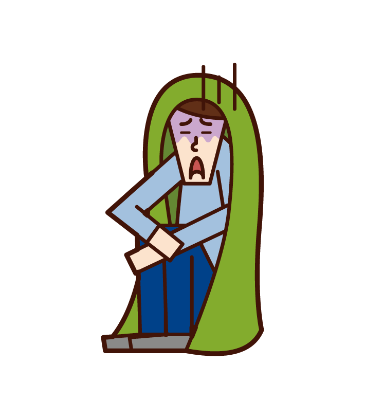 Illustration of a shouting person (woman)