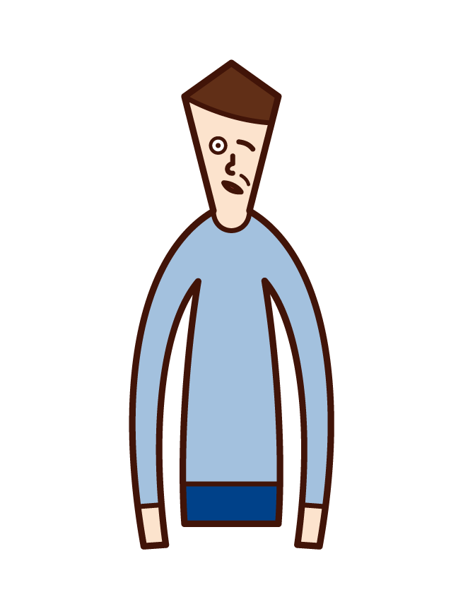 面部神經麻痹和面部麻痹（男性）的插圖