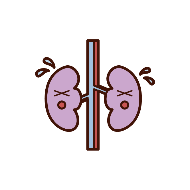 Unhealthy kidney illustration