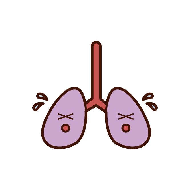 不健康な肺のイラスト