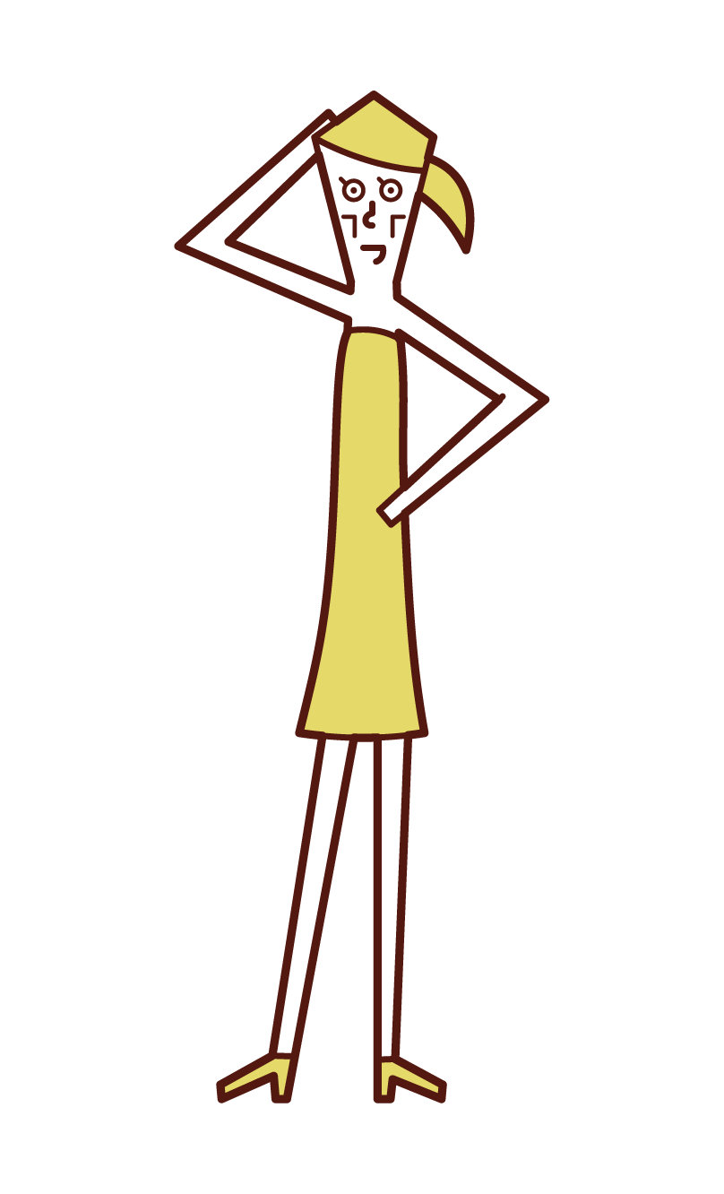 Illustration of a skinny model (woman)