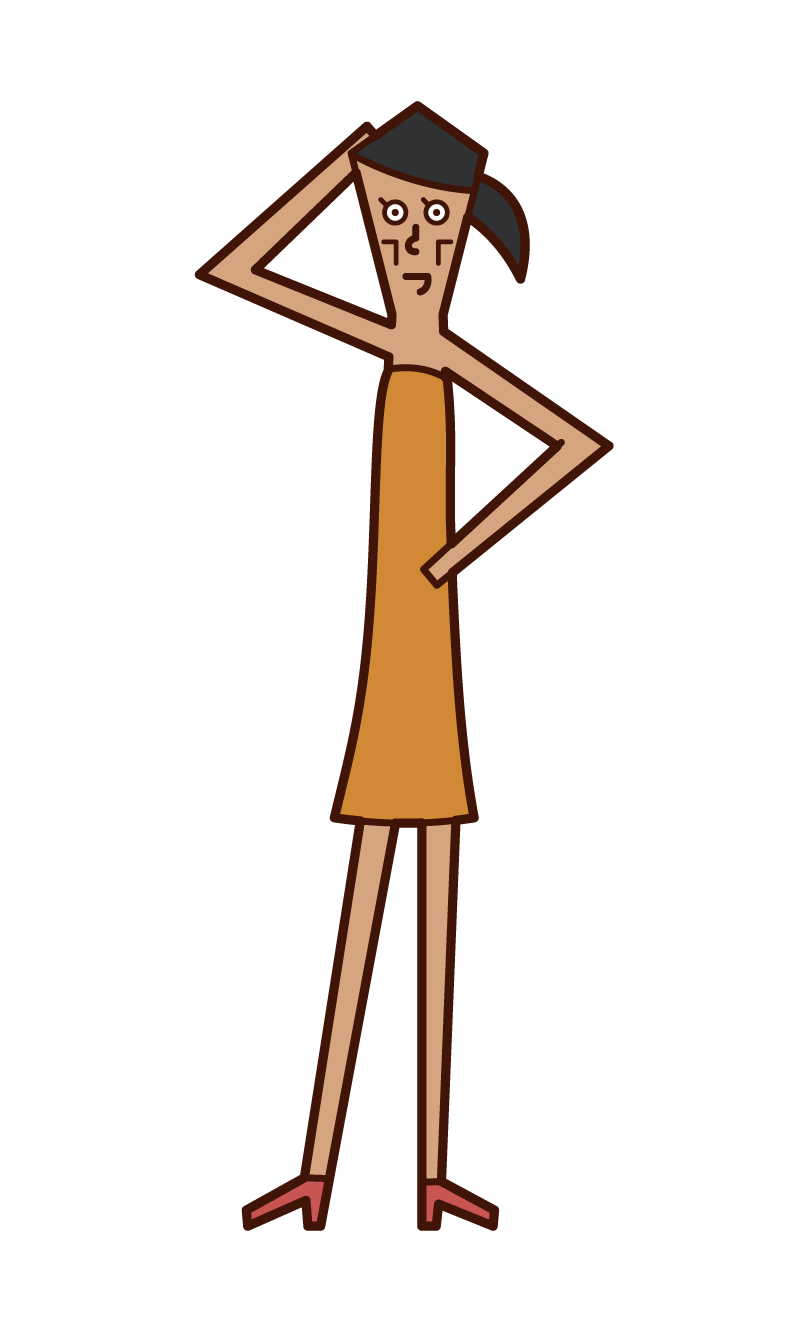 Illustration of a skinny model (woman)