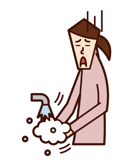 強迫性障害 女性 のイラスト フリーイラスト素材 Kukukeke ククケケ