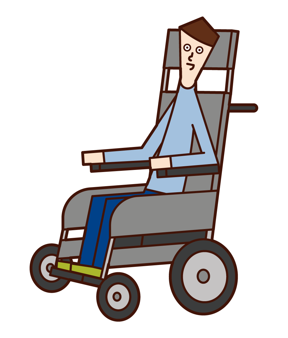 電動車椅子に乗る人 男性 のイラスト フリーイラスト素材 Kukukeke ククケケ