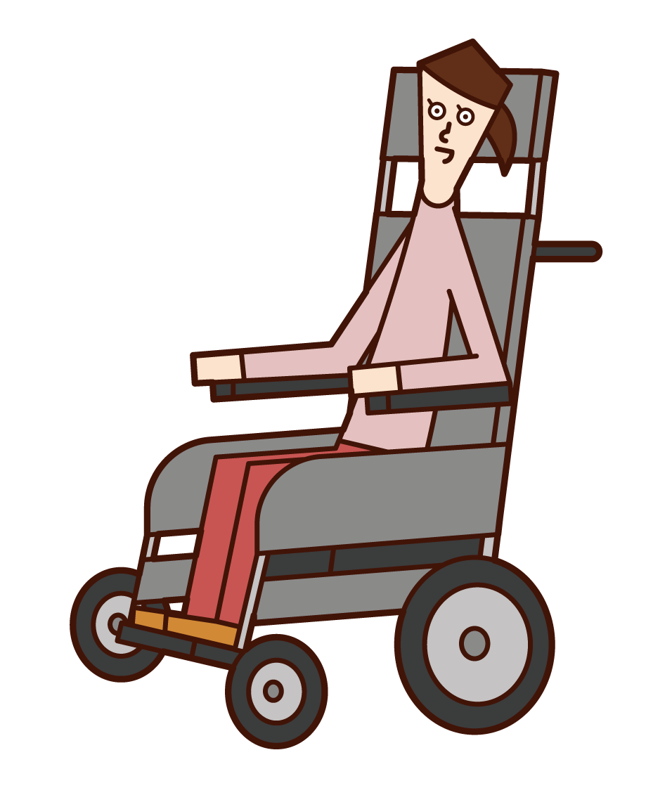 電動車椅子に乗る人 女性 のイラスト フリーイラスト素材 Kukukeke ククケケ