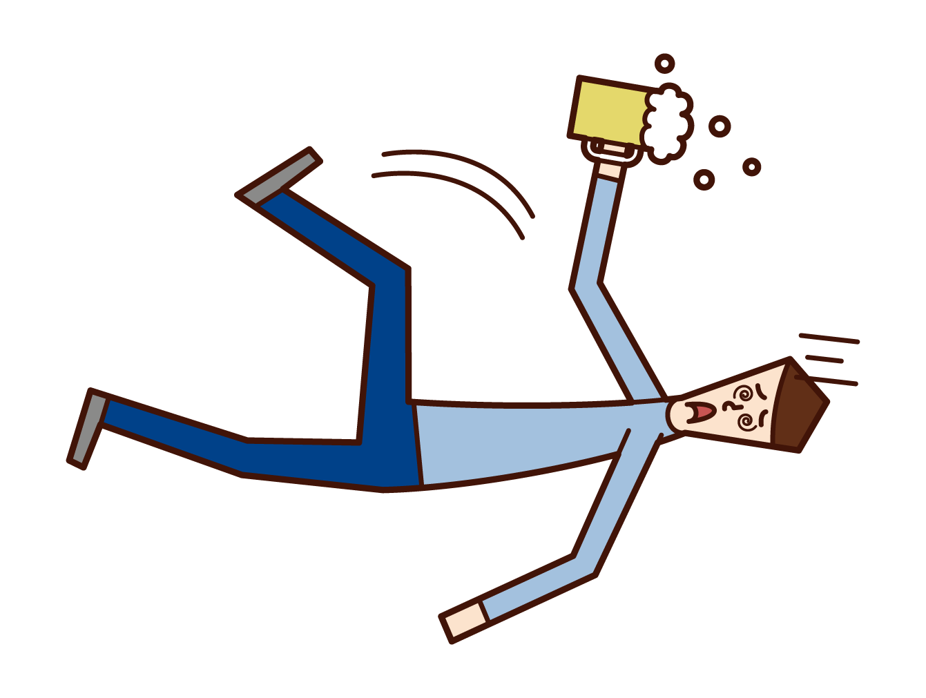 Illustration of a man collapsing from acute alcohol poisoning