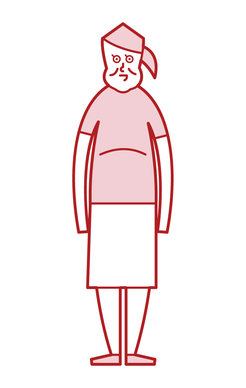 太った人・肥満・メタボリックシンドローム（女性）のイラスト