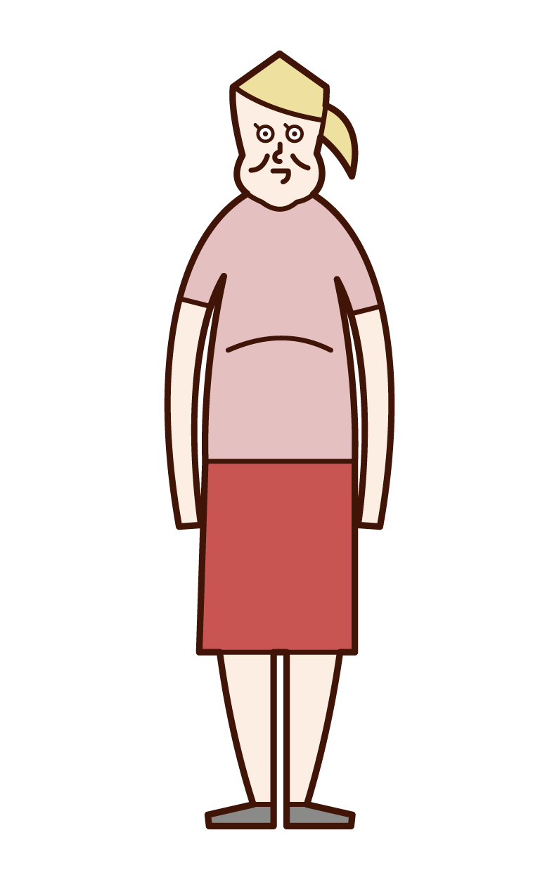 Illustration of fat person, obesity, metabolic syndrome (woman)