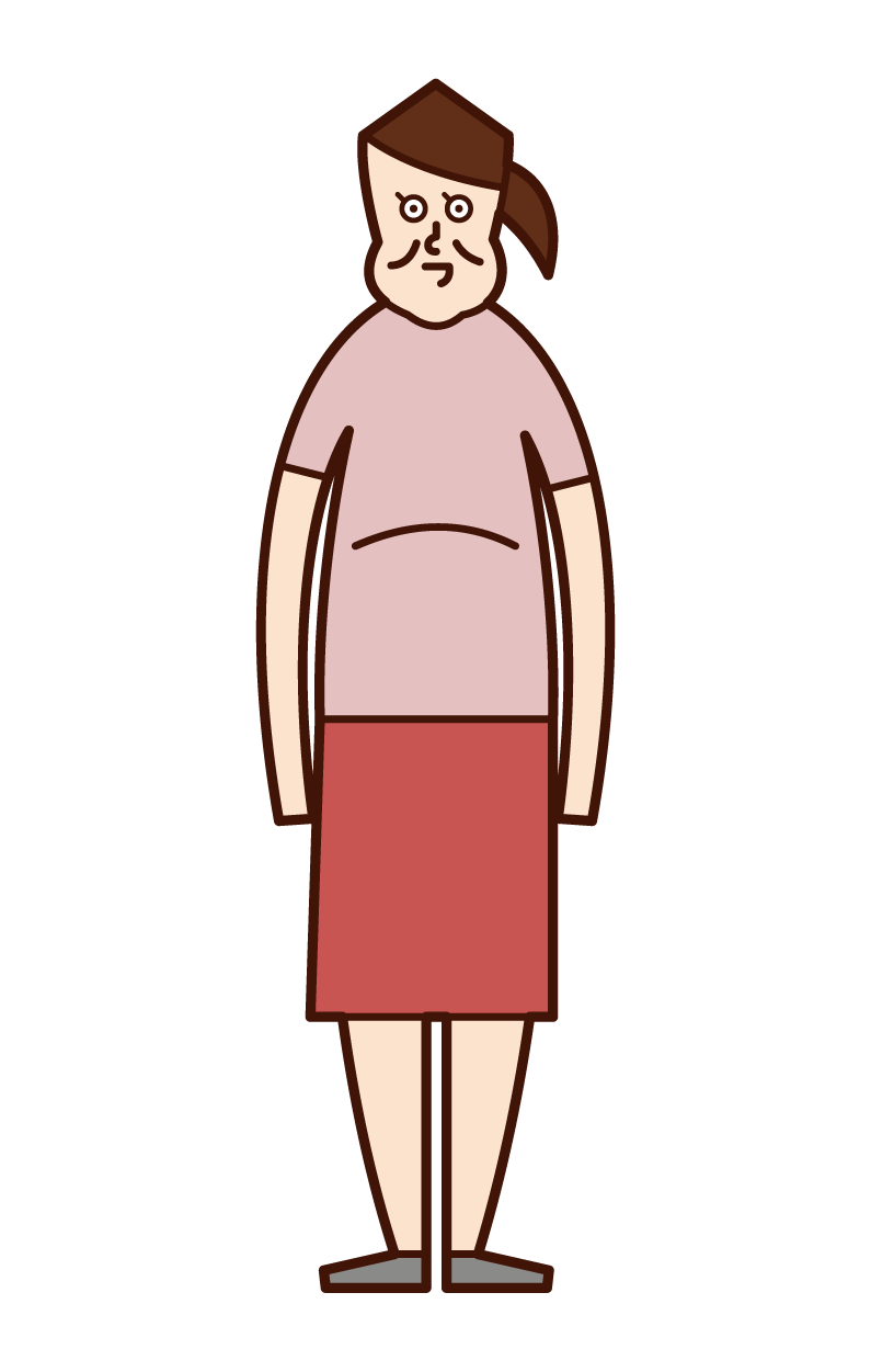뚱뚱한 노인, 비만 및 신진 대사 증후군 (여성)의 그림