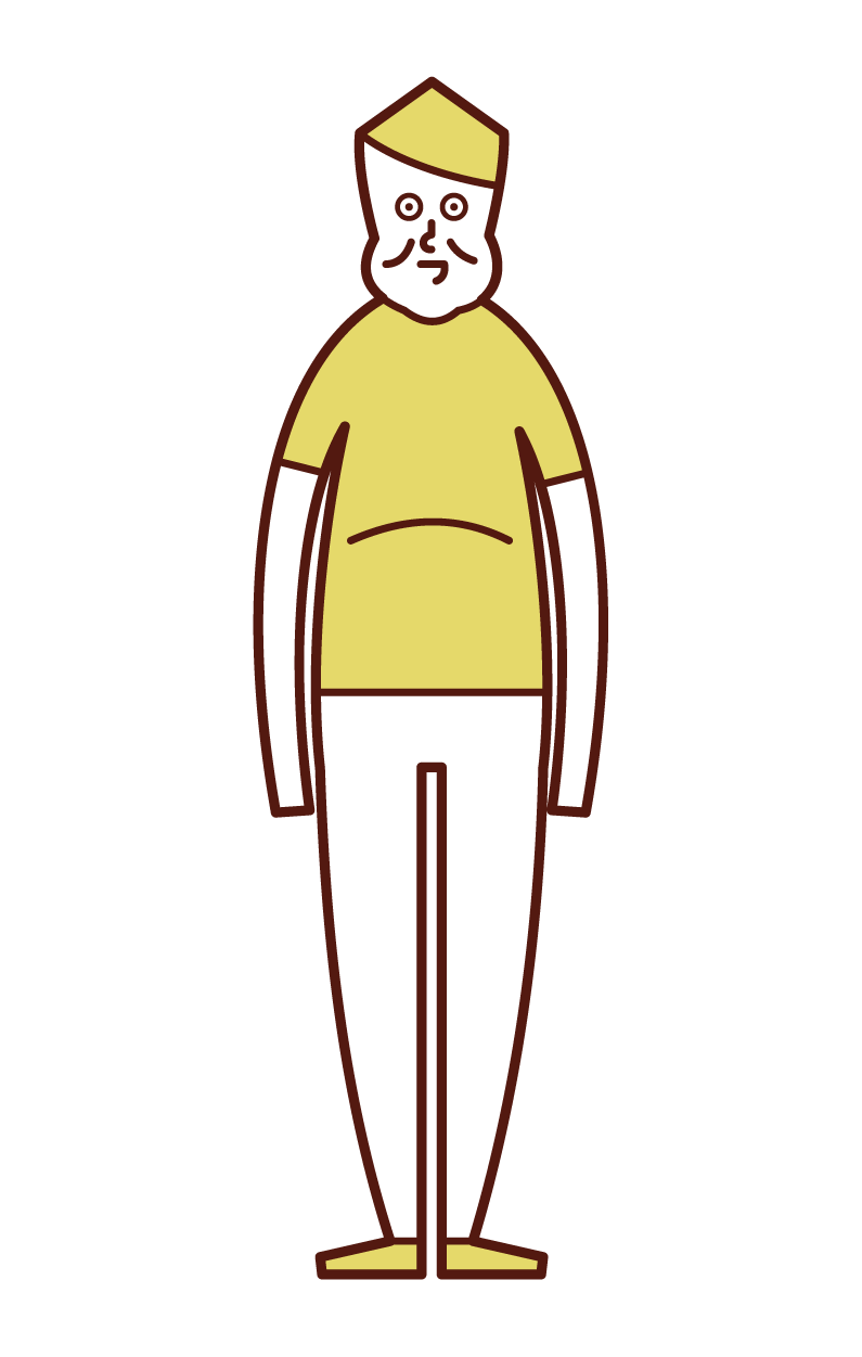 太った人・肥満・メタボリックシンドローム（男性）のイラスト