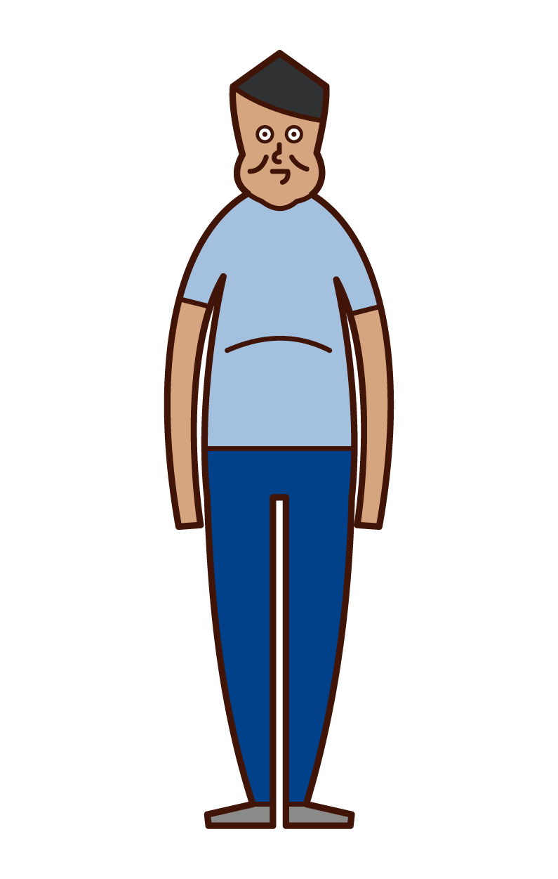 Illustration of fat person / obese (man)