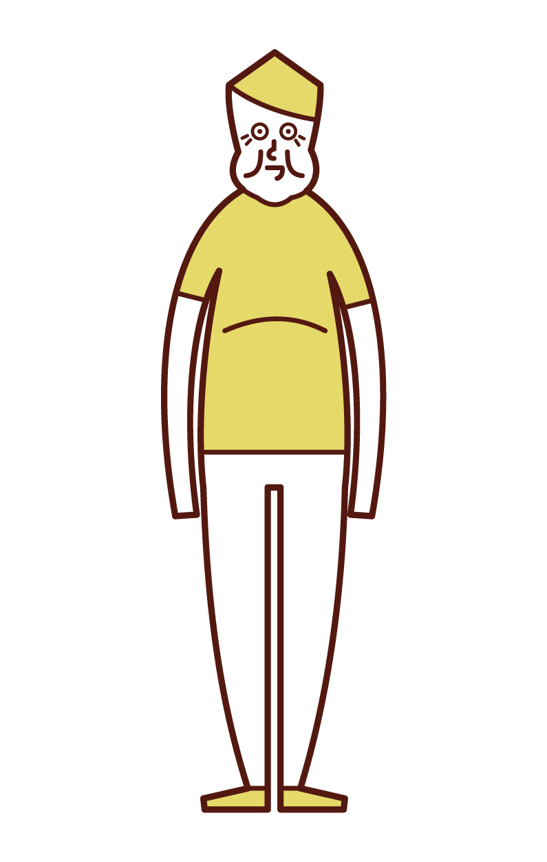 Illustration of fat old man, obese, metabolic syndrome (man)